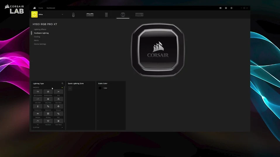 Captura de tela de vídeo da CONFIGURAÇÃO DO RESFRIAMENTO LÍQUIDO CORSAIR NO iCUE 4