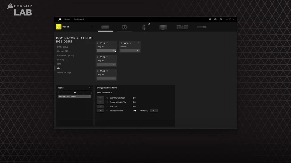 Captura de tela de vídeo da Configuração da memória DDR5 CORSAIR com o iCUE 4