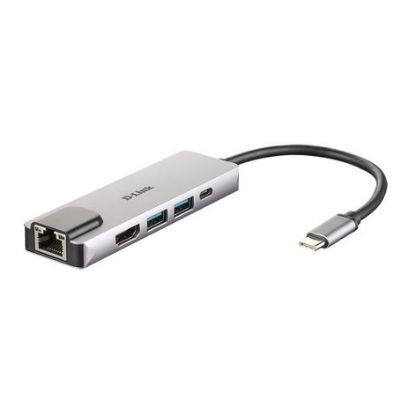 Imagem de Docking Station D-Link Type-C Multiport 5-em-1 DUB-M520 60W Cinza