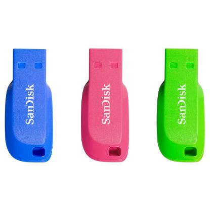 Imagem de Pen Drive SanDisk Cruzer Blade 16Gb USB2.0 (Pack3) Azul/Rosa/Verde