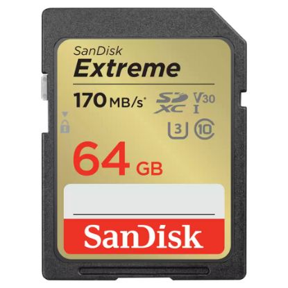 Imagem de Secure Digital SanDisk Extreme UHS-I 64GB Class10 (U3) V30 4K 80/170MB/s