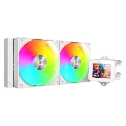 Imagem de Cooler CPU Mars Gaming ML-VISION240 LCD ARGB Liquid Branco