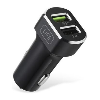 Imagem de Carregador de Isqueiro 1Life 2 Portas USB 3A Quick Charge Preto