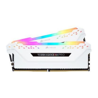Imagem de Dimm DDR4 Pack 2x 8GB (16GB) Corsair CL16 3200Mhz Vengeance RGB PRO Branca