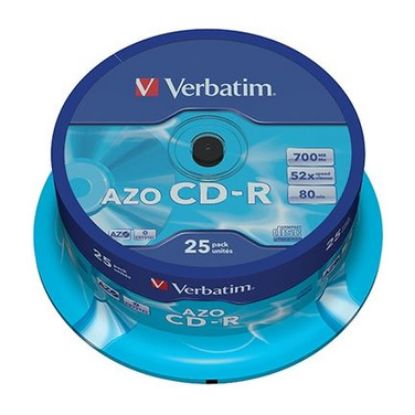 Imagem de CD-R 52x Verbatim AZO Crystal 700Mb Pack25