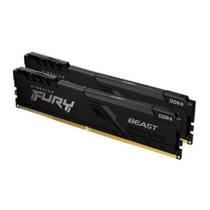 Imagem de Dimm DDR4 Pack 2x 32GB (64GB) Kingston CL16 3200Mhz 2Rx8 Fury Beast Preta
