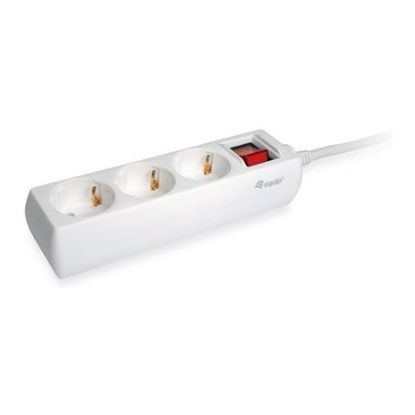 Imagem de Bloco de 3 tomadas Equip c/ Interruptor Branco - 1.5Mtr