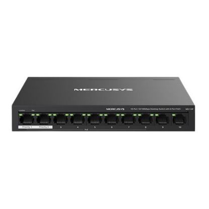 Imagem de Switch de Rede Mercusys 10 Portas 10/100Mbps 8xPoE+ - MS110P