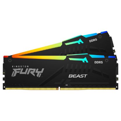 Imagem de Dimm DDR5 Pack 2x 32GB (64GB) Kingston CL36 EXPO 6000MT/s Fury Beast RGB Preta