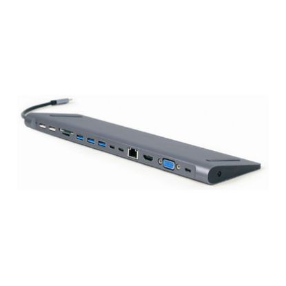 Imagem de Docking Station Gembird Type-C 9-em-1 Multiport 60W Cinza