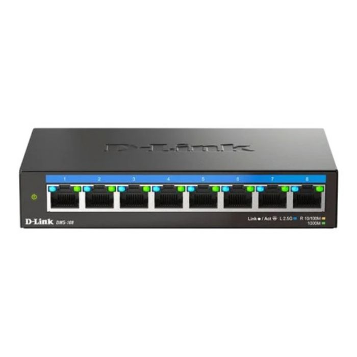 Switch de Rede D-Link 8 Portas 2.5GbE Multi-Gigabit - DMS-108 - Novo Atalho