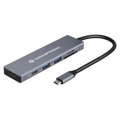Imagem de Docking Station Conceptronic Type-C Multiport 6-em-1 DONN23G 100W Cinza