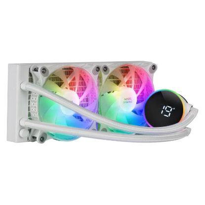 Imagem de Cooler CPU Mars Gaming ML-LCD240 LCD ARGB Liquid Branco