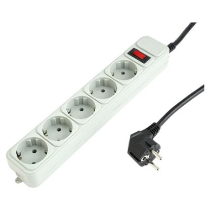 Imagem de Bloco de 5 tomadas Gembird SPG3-B-15C Branco - 4.5Mtr