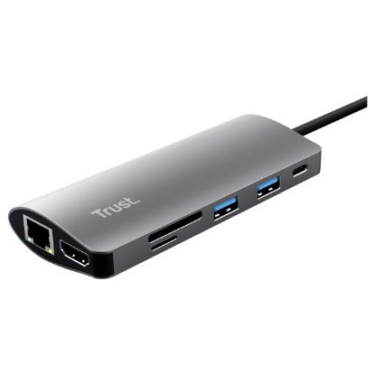 Imagem de Docking Station Trust Type-C Multiport 7-em-1 Dalix Cinza