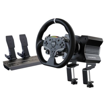 Imagem de Kit MOZA Racing R5 (Base Volante R5/Volante ES/Pedais SR-P/Suporte de Mesa R5)