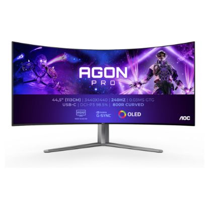 Imagem de Monitor AGON PRO (by AOC) 44.5" AG456UCZD OLED WQHD 21:9 Curvo 240Hz FreeSync Premium/G-Sync HDR10 (0.03ms)