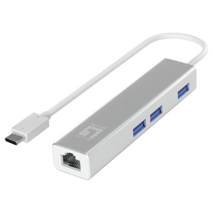 Imagem de Hub Type-C 3 Portas USB3.0 + RJ45 Gigabit Level One Prateado