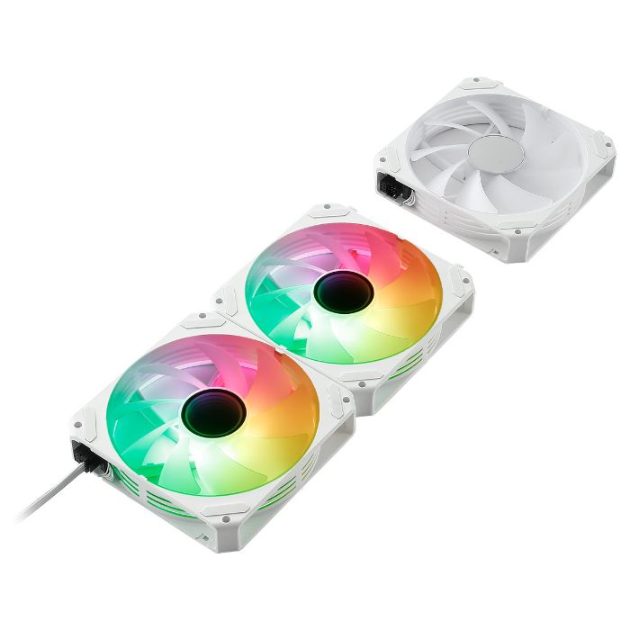Ventoinha 120mm Abysm Arclight 2.0 ARGB PWM Branca (Pack3) - Novo Atalho