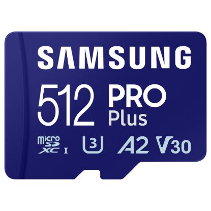 Imagem de MicroSD Samsung Pro Plus UHS-I 512GB Class10 (U3) V30 A2 + AdaptadorSD