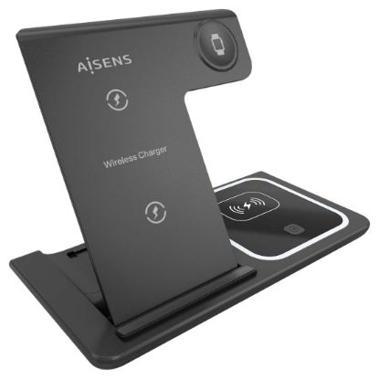 Imagem de Carregador Wireless Aisens 3-em-1 15W Preto