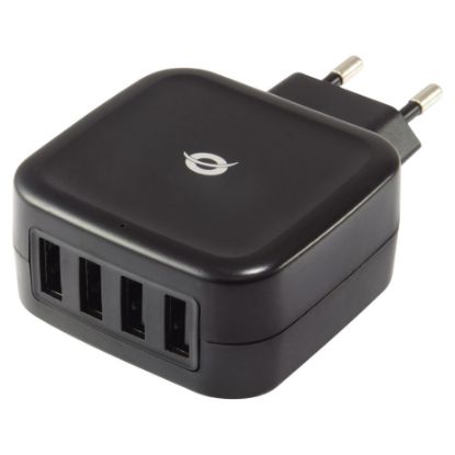 Imagem de Carregador de Tomada Conceptronic ALTHEA04B 4 Portas USB 25W 2.4A Preto