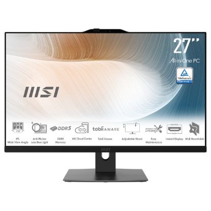 Imagem de Computador MSI AiO Modern AM272P 1MG-1048PT 27" Core 5 120U 16GB SSD 512GB Iris Xe Graphics W11 Pro Preto c/ Webcam