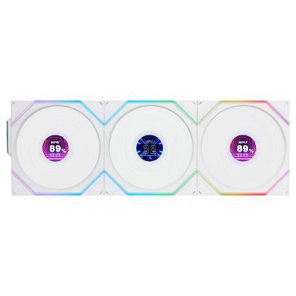 Imagem de Ventoinha 120mm Lian Li UNI TL120 LCD Wireless RGB PWM Branca (Pack3)