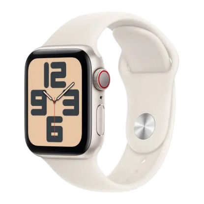 Imagem de Apple Watch SE (2024) GPS + Cellular Alumínio Luz das Estrelas | Bracelete Sport Luz das Estrelas - S/M (40mm)