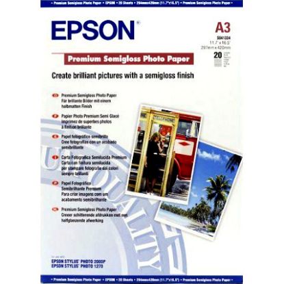 Imagem de Papel Fotográfico Epson Semi-Brilhante Premium (20 Folhas - A3)