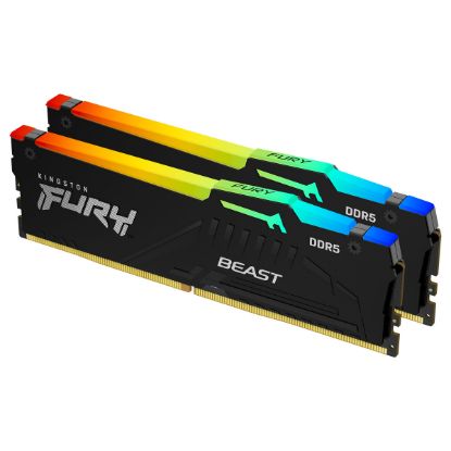 Imagem de Dimm DDR5 Pack 2x 8GB (16GB) Kingston CL36 EXPO 6000MT/s 1Rx16 Fury Beast RGB Preta