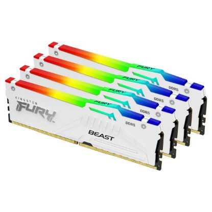 Imagem de Dimm DDR5 Pack 4x 16GB (64GB) Kingston CL40 5600MT/s 1Rx8 Fury Beast RGB Branca