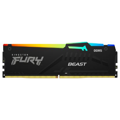Imagem de Dimm DDR5 8GB Kingston CL36 EXPO 5200MT/s 1Rx16 Fury Beast RGB Preta