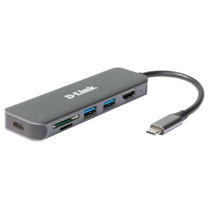Imagem de Docking Station D-Link Type-C Multiport 6-em-1 DUB-2327 60W Cinza