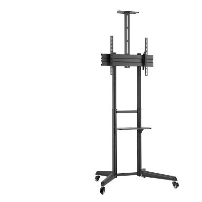 Imagem de Suporte Chão Móvel p/ Ecrã 37"/70" Ewent Inclinável/Giratório EW1539 c/ Prateleira Preto