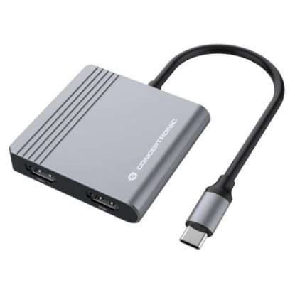 Imagem de Docking Station Conceptronic Type-C Multiport 4-em-1 DONN13G 100W Cinza