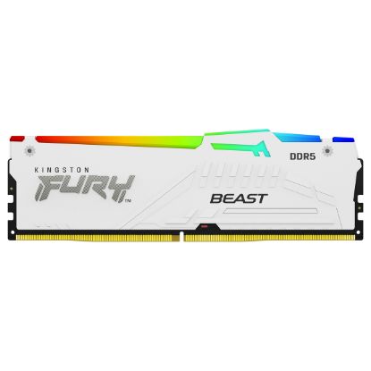 Imagem de Dimm DDR5 16GB Kingston CL30 6000MT/s 1Rx8 Fury Beast RGB Branca