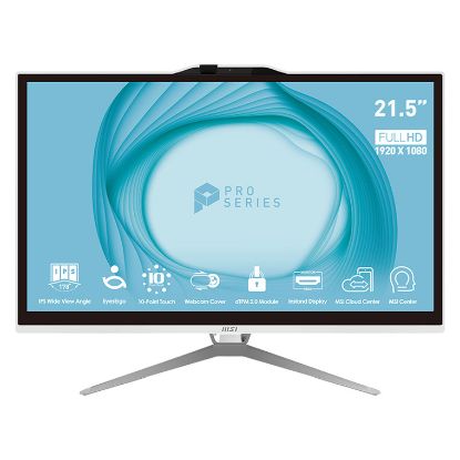 Imagem de Computador MSI AiO Pro AP222T 13M-216ES 21.5" i3 8GB SSD 256GB UHD Graphics W11 Home Branco c/ Webcam