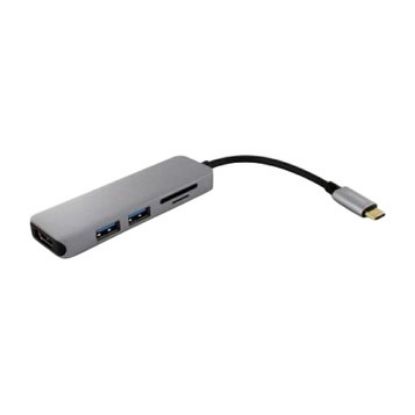 Imagem de Docking Station Metronic Type-C Multiport 6-em-1 Cinza