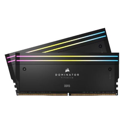 Imagem de Dimm DDR5 Pack 2x 32GB (64GB) Corsair CL32 6600Mhz Dominator Titanium RGB Preta