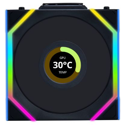 Imagem de Ventoinha 120mm Lian Li UNI SL LCD Wireless RGB PWM Preta