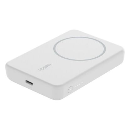 Imagem de Powerbank 5000mAh Belkin BoostCharge Magnetic Wireless c/ Suporte Branco