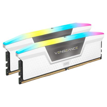 Imagem de Dimm DDR5 Pack 2x 16GB (32GB) Corsair CL30 EXPO 6000Mhz Vengeance RGB Branca
