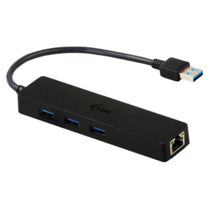 Imagem de Hub USB3.0 3x USB2.0 + 1x RJ45 Gigabit i-tec Preto