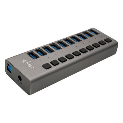 Imagem de Hub USB3.0 10x USB3.0 + Adaptador de Energia 48W Preto i-tec