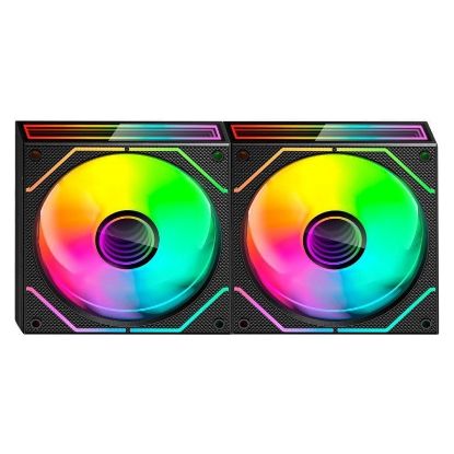 Imagem de Ventoinha 120mm Mars Gaming MF-3DPROX2R ARGB Reverse PWM Preta (Pack2)
