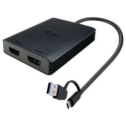 Imagem de Cabo Adaptador USB2.0/Type-C p/ 2x HDMI 4K 60Hz i-tec