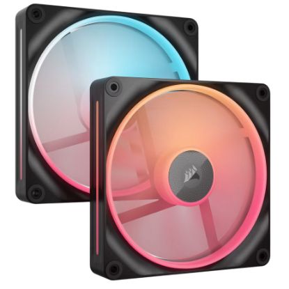 Imagem de Ventoinha 140mm Corsair iCUE Link LX140-R RGB PWM Preta (Pack2)
