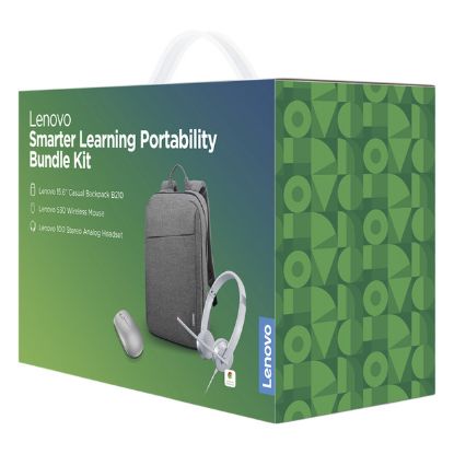 Imagem de Bundle Lenovo Smarter Learning - Mochila 15.6" Casual B210 + Rato 530 Compact Wireless + Headset 100 Prateado