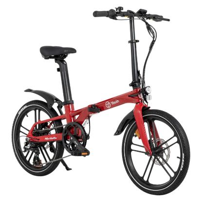 Imagem de Bicicleta Elétrica Youin Marbella Dobrável 20" 250W Bordô